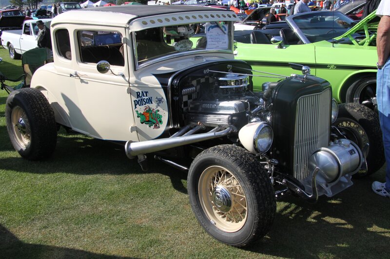 White Rat Rod Car