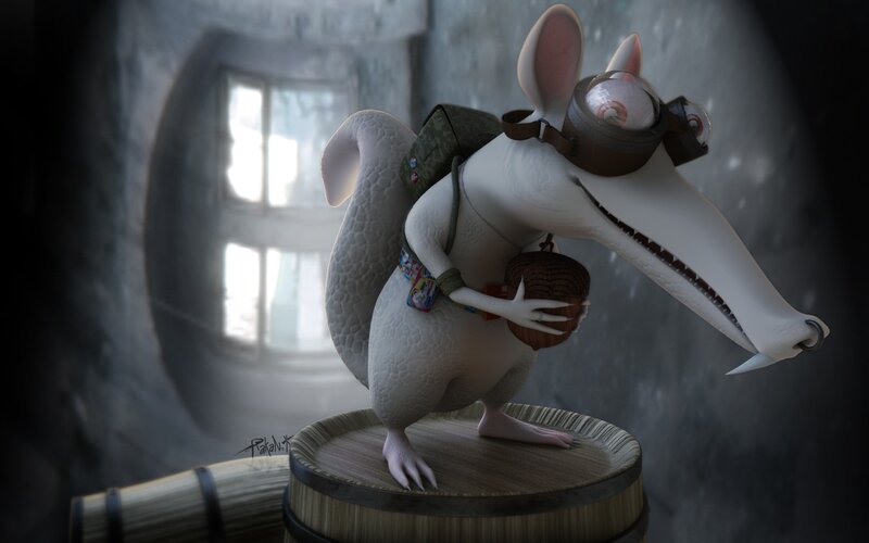 White Rat with Goggles