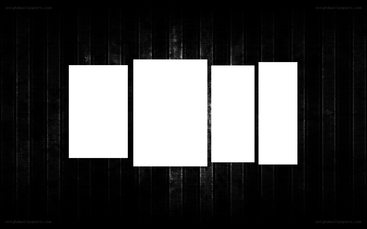 white rectangles on black background