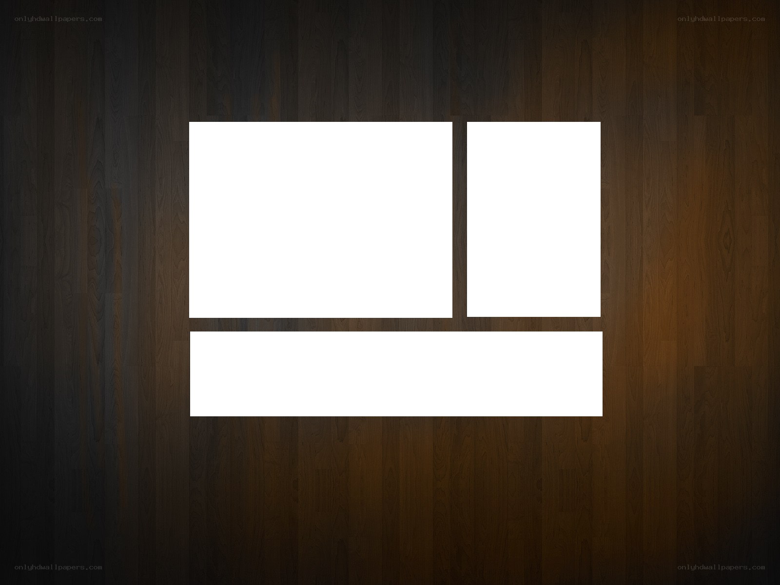 white rectangles on wood