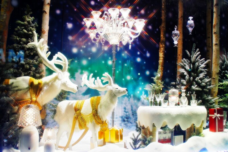White Reindeer Display