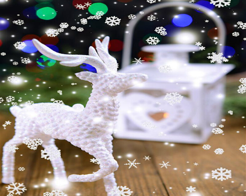 White Reindeer Figurine — Festive