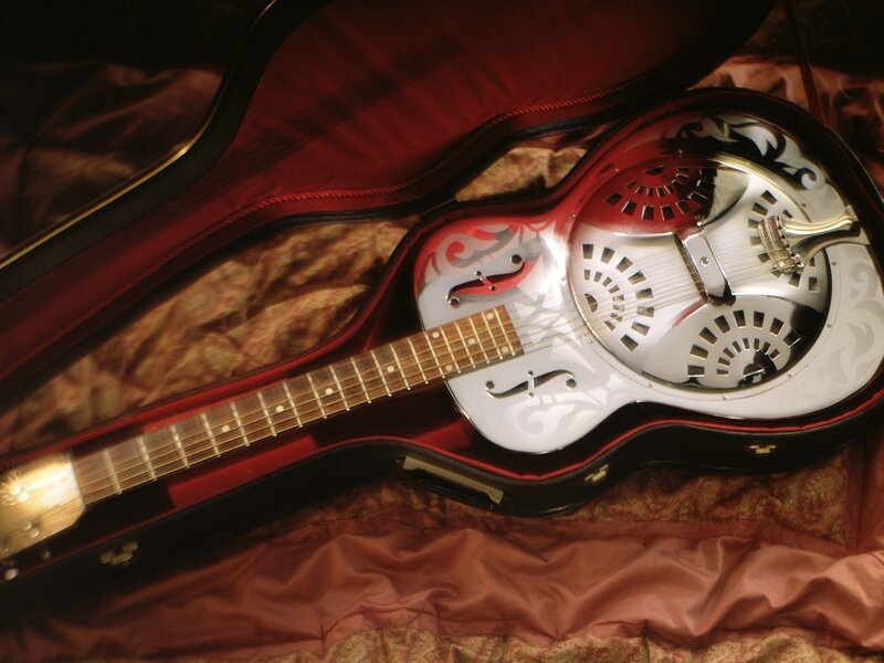 White Resonator Guitar