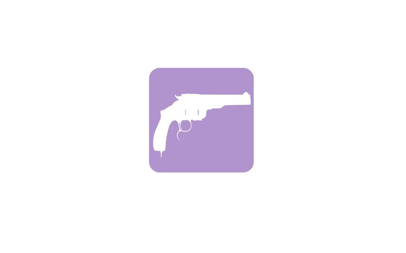 White Revolver Silhouette