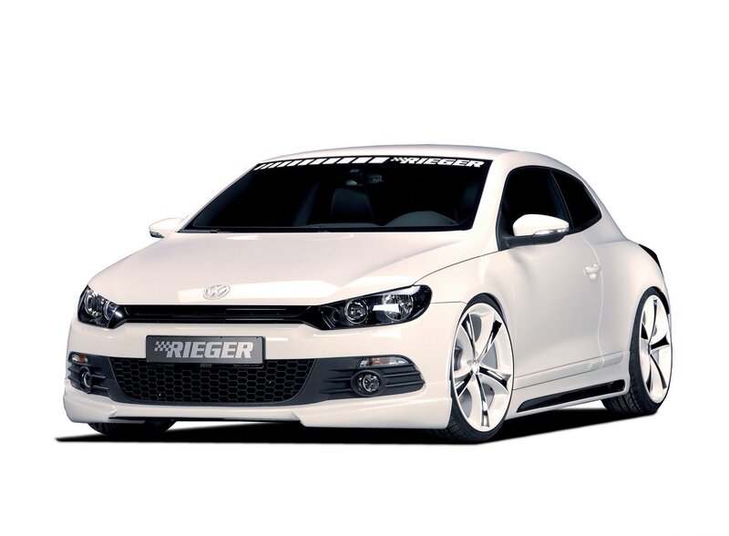 White Rieger-modified VW Scirocco