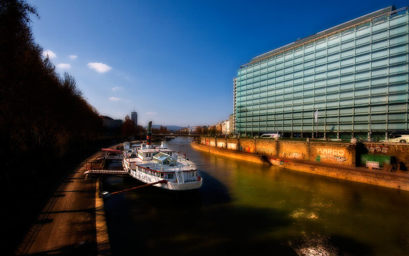 White Riverboat on Canal
