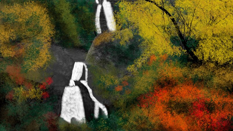 White-robed Figure in Forest — Yellow