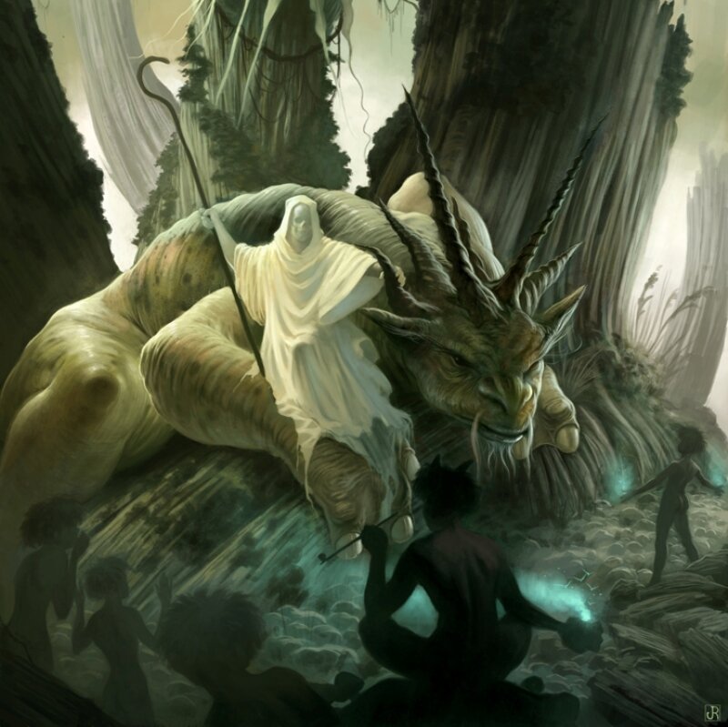 White-robed Figure on Beast