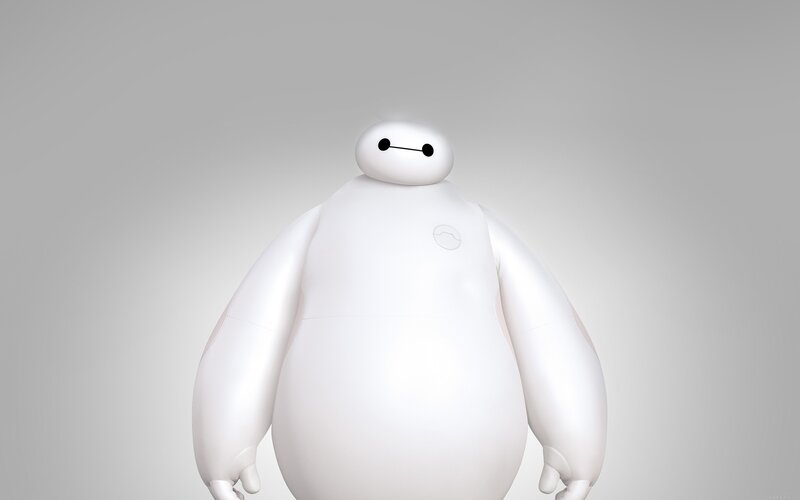 White Robot Character — Neutral, 3d Render, Gray Background