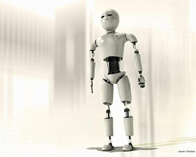 white robot figure