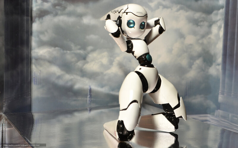 White Robot Figurine — Dramatic