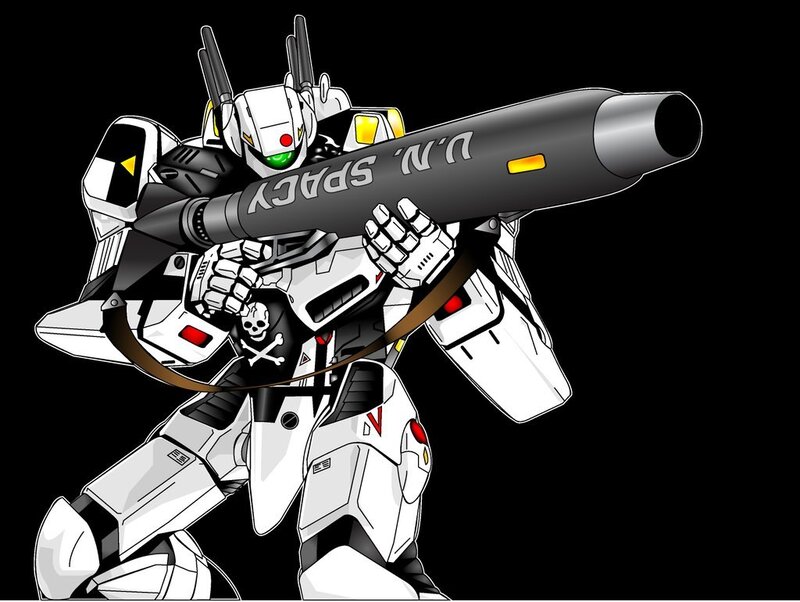 White Robot Holding Cannon