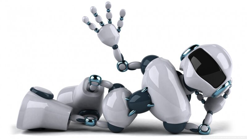 White Robot Lying Down — Neutral
