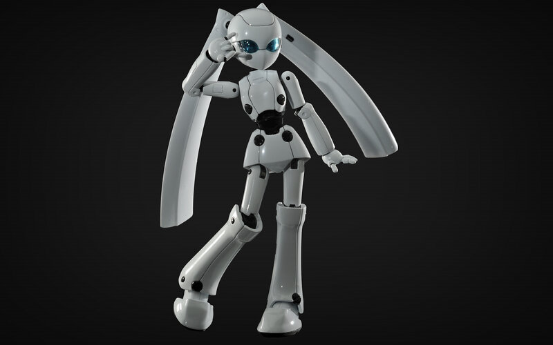 white robot with blue eyes