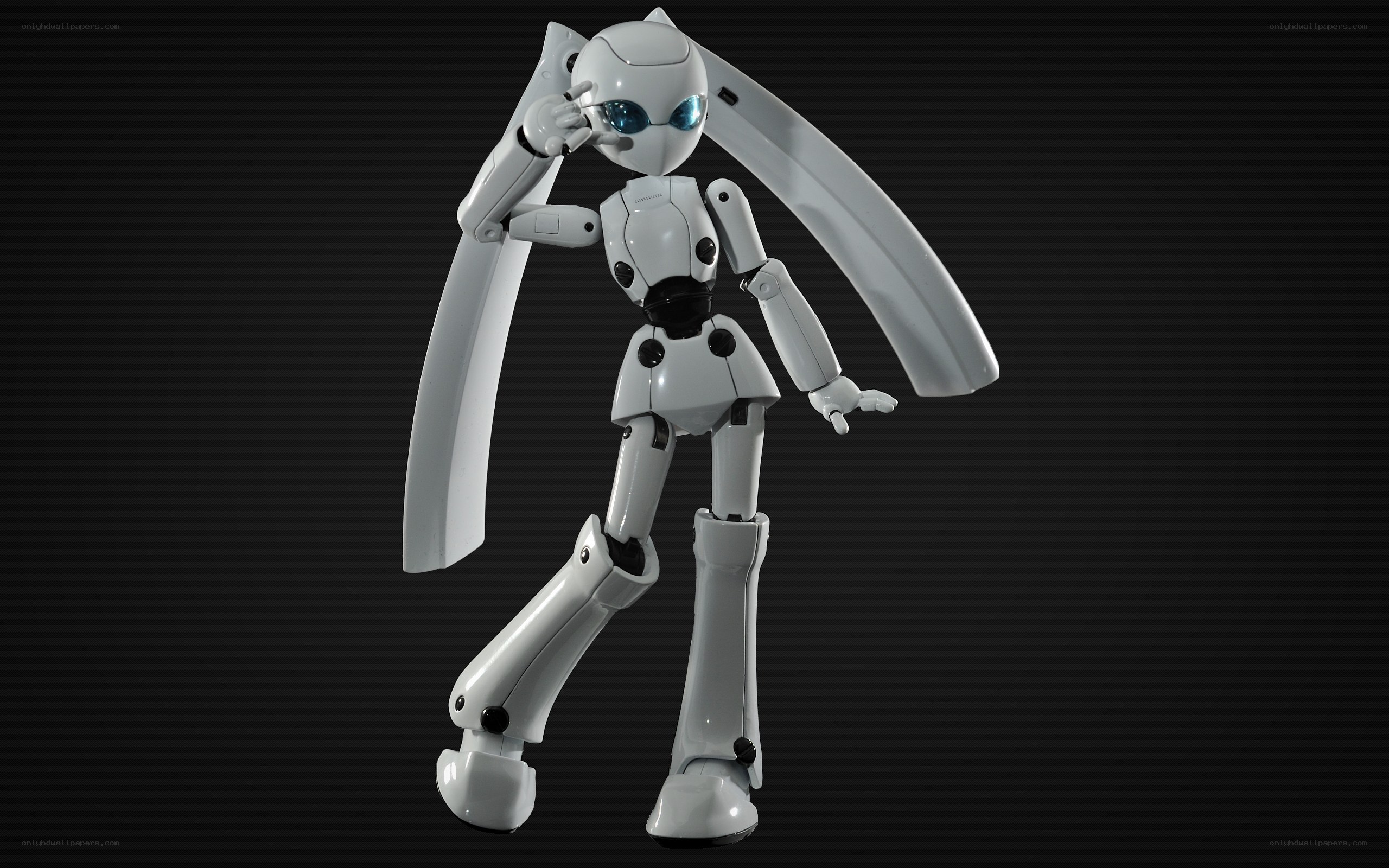 white robot with blue eyes