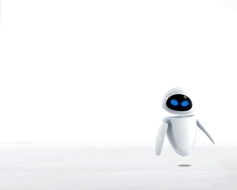 White Robot with Blue Eyes — Neutral