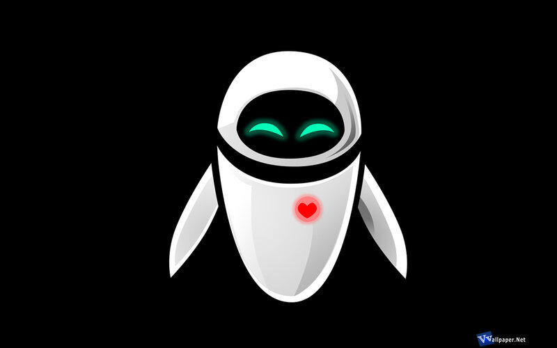 White Robot with Green Eyes — Calm