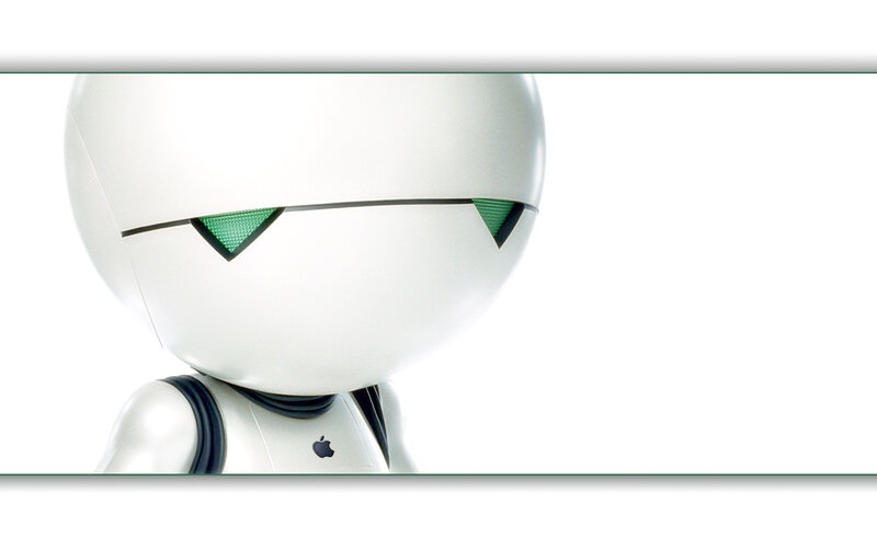 White Robot with Green Eyes — Neutral