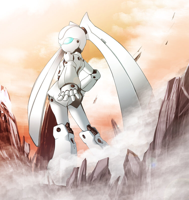 white robot with large sword