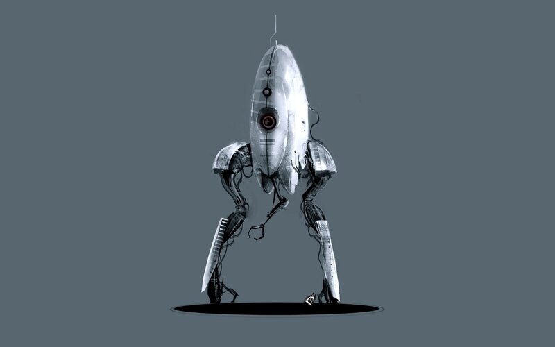 White Robot with Mechanical Legs — Gray