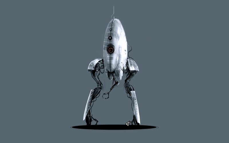 White Robot with Mechanical Legs
