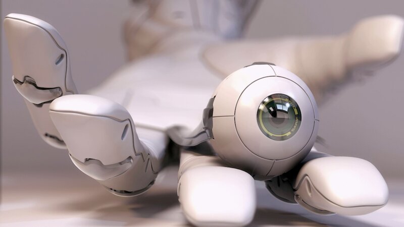White Robotic Creature — Neutral, 3d Render