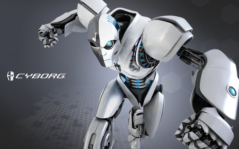 White Robotic Cyborg