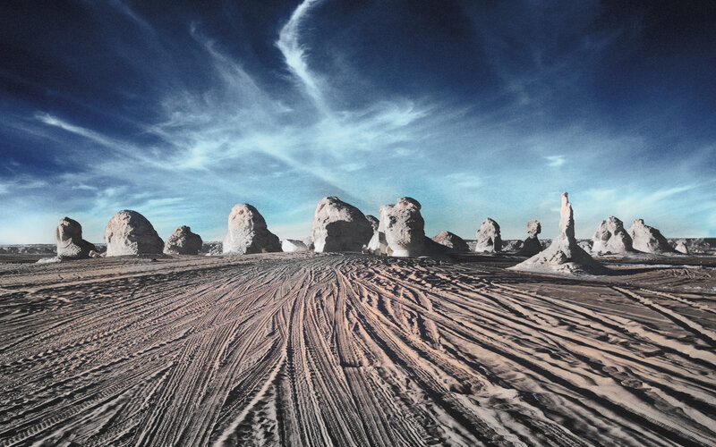 White Rock Formations — Blue, Dramatic