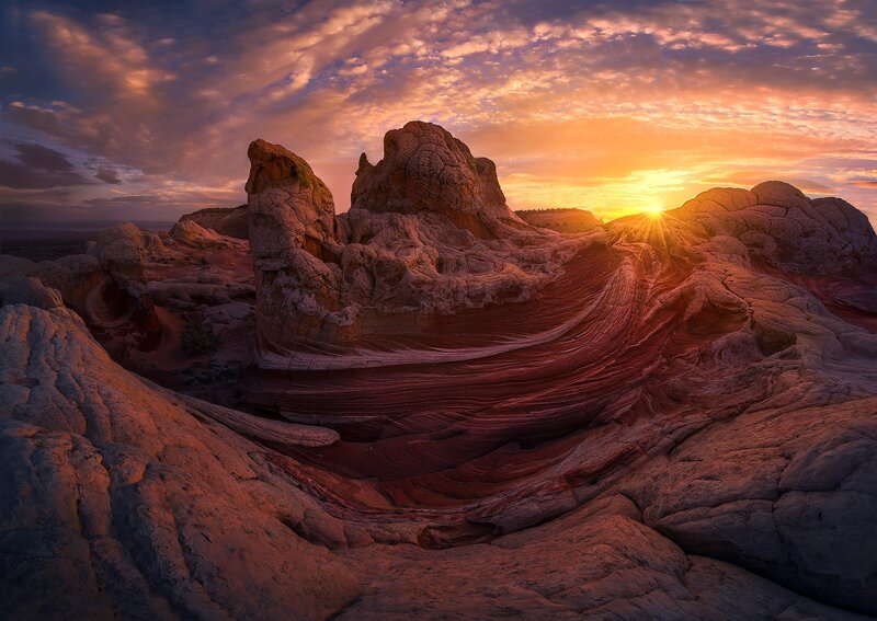 White Rock Formations — Orange, Dramatic, Sunset