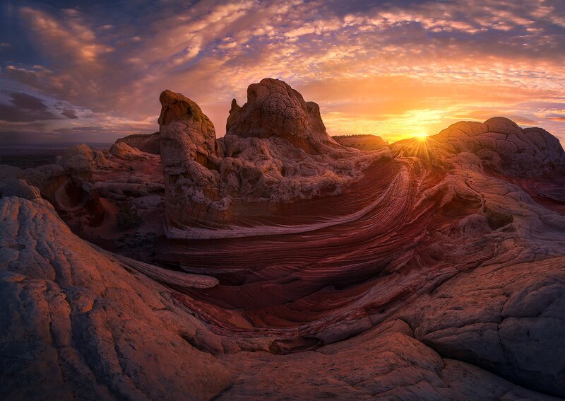 White Rock Formations — Orange, Dramatic