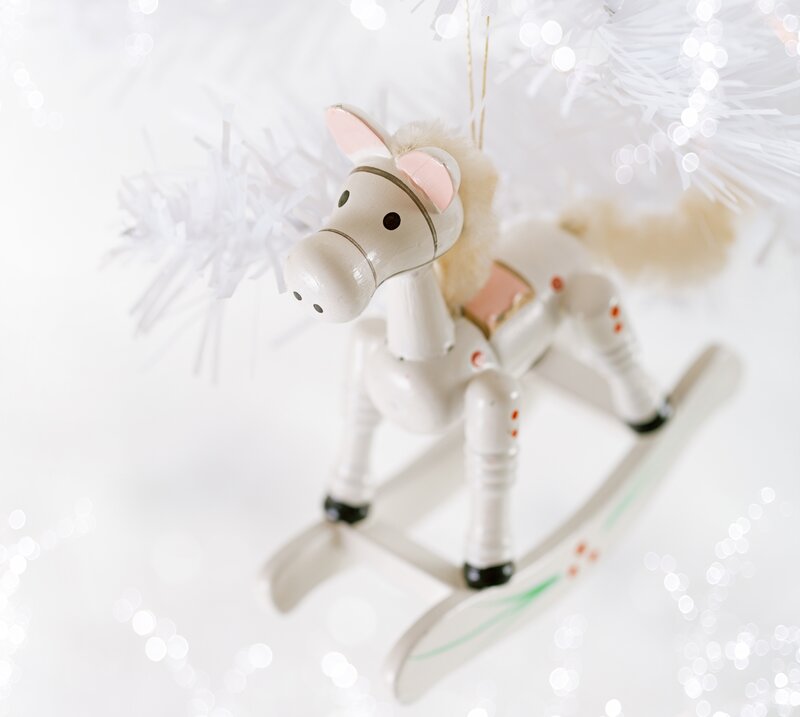 White Rocking Horse Ornament