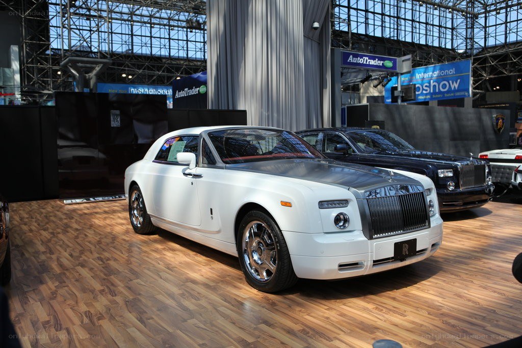 White Rolls-Royce at auto show