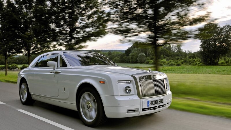 White Rolls-Royce Car — Serene, Sunset