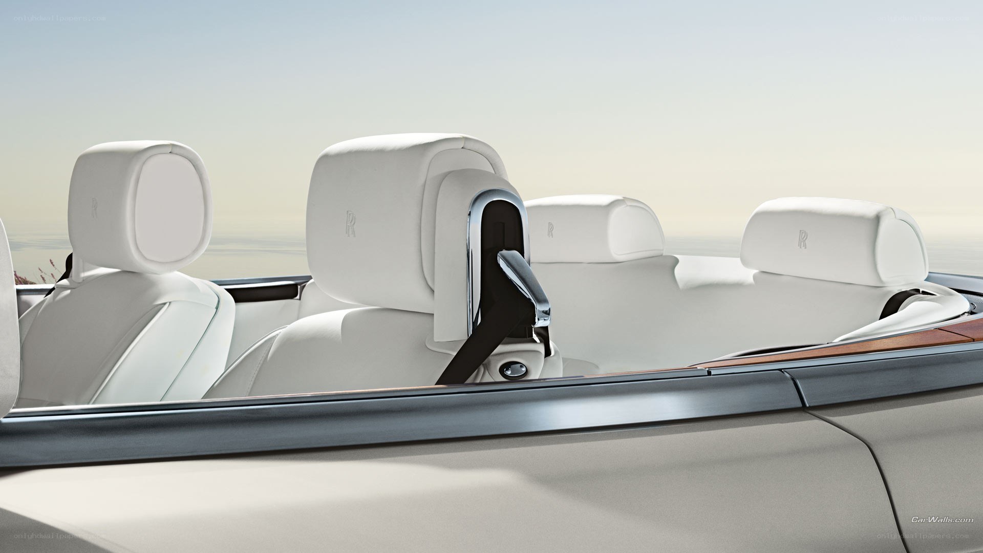 White Rolls-Royce convertible interior