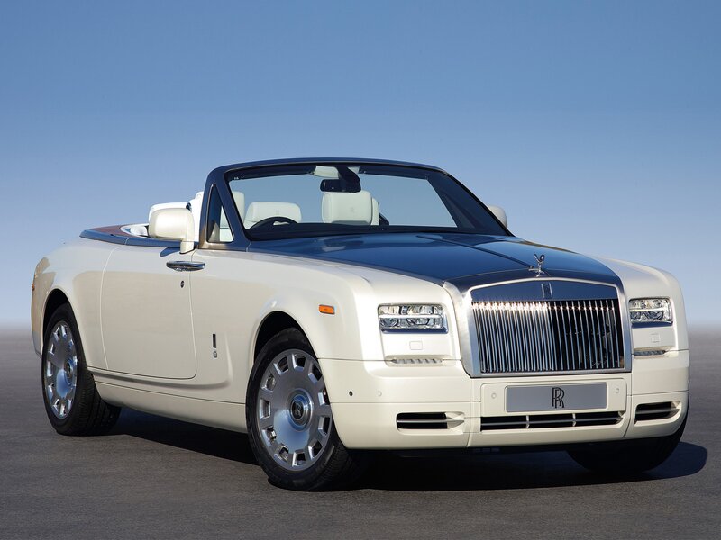 White Rolls-Royce Convertible — Serene, Afternoon, Photograph, Car, Sky