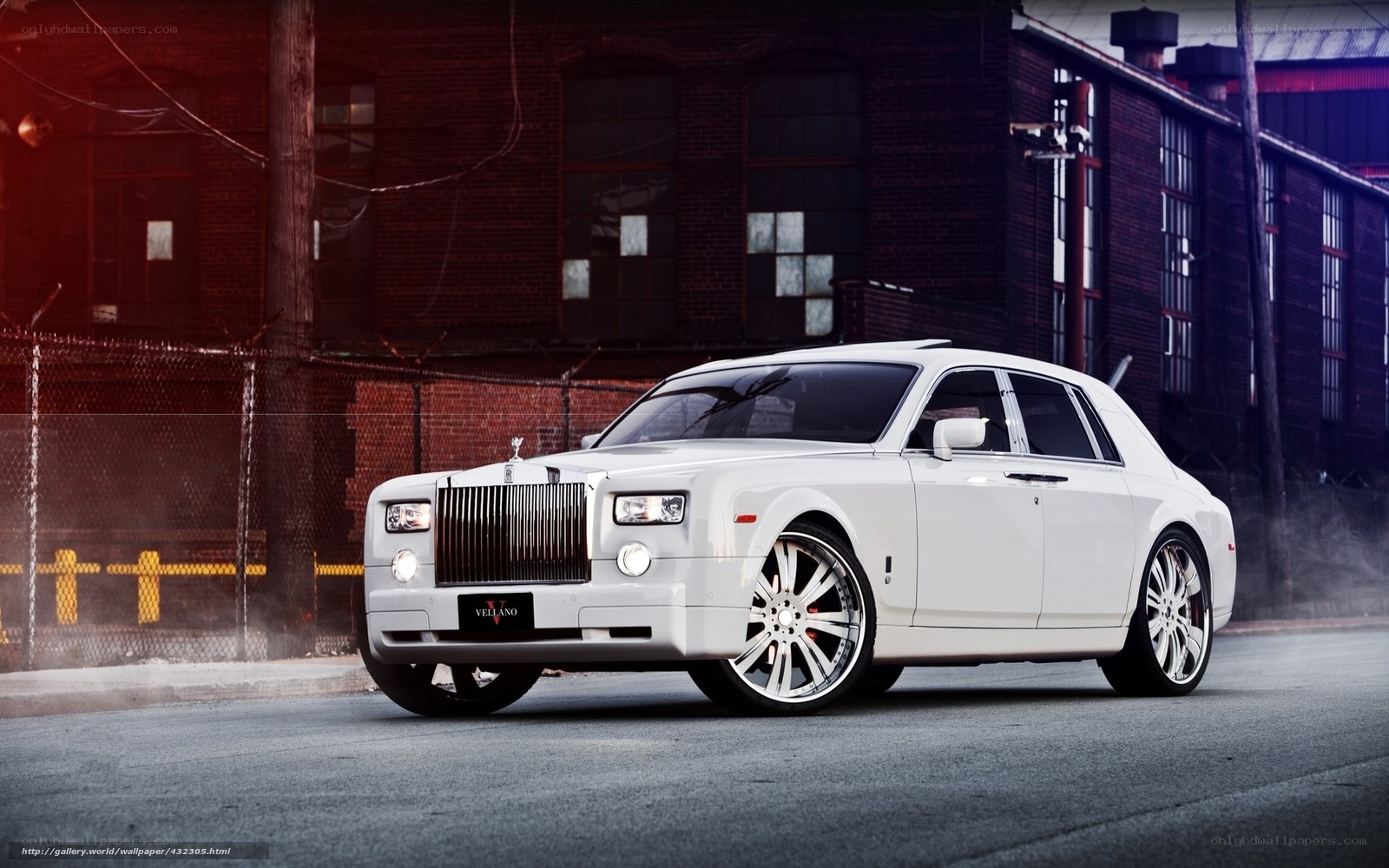 White Rolls-Royce in urban setting