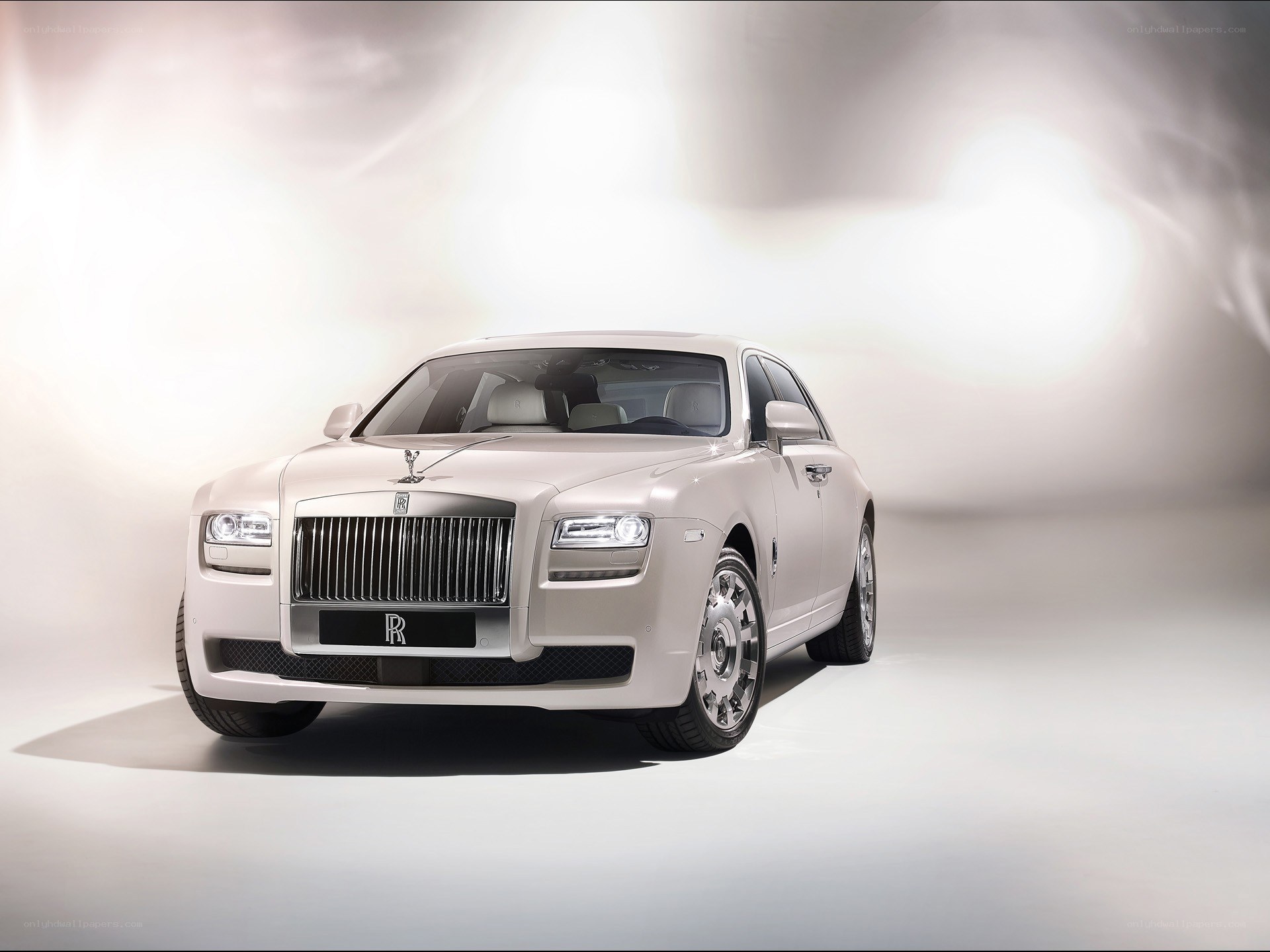 White Rolls-Royce luxury car