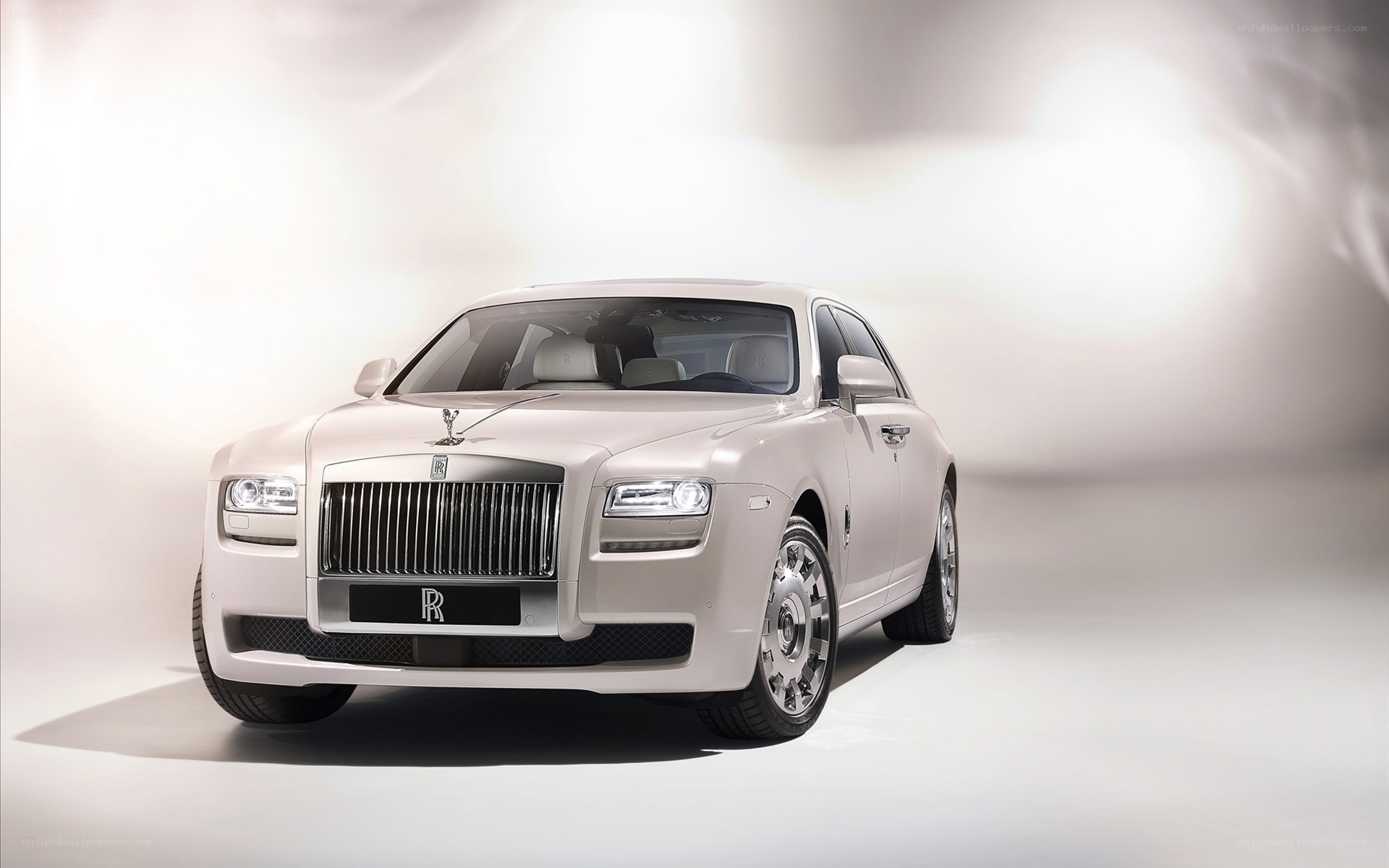 White Rolls-Royce luxury car