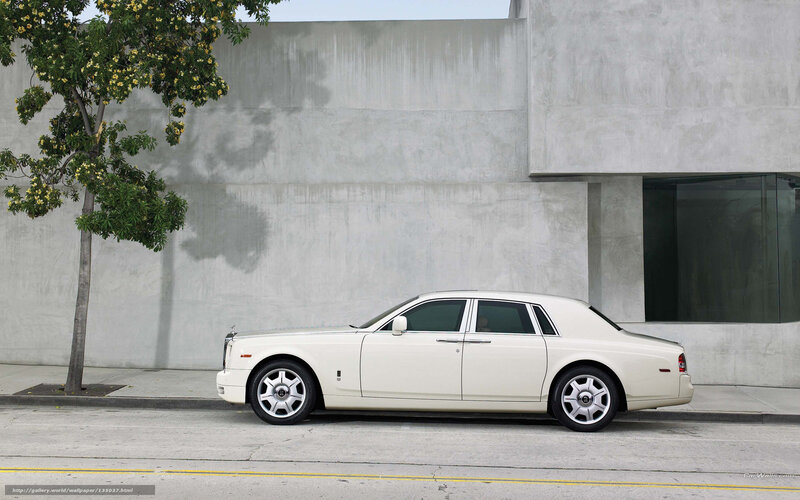 White Rolls-Royce on city street