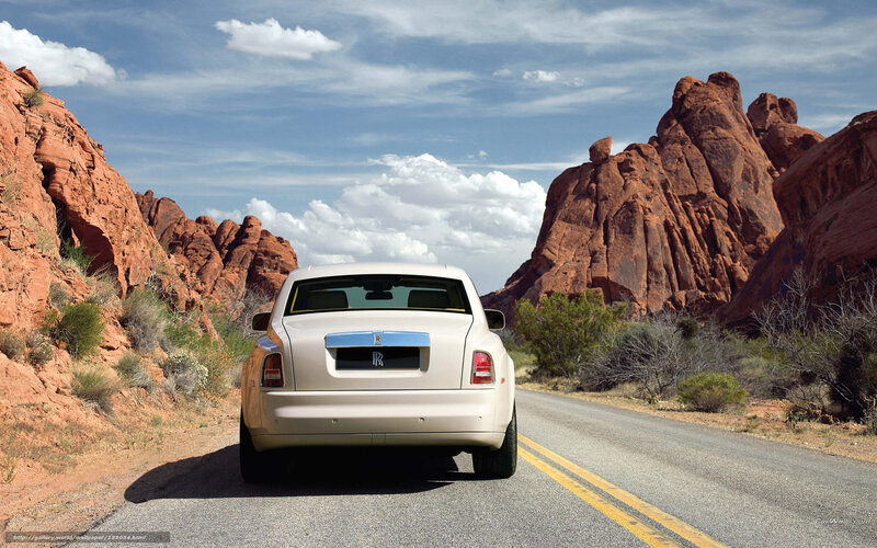 White Rolls-Royce on Road