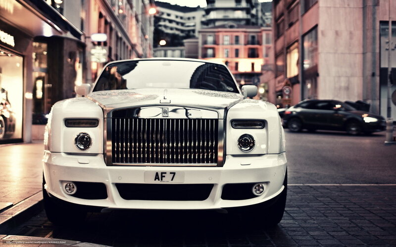 White Rolls-Royce Phantom — Dramatic, Night, Photograph, Car