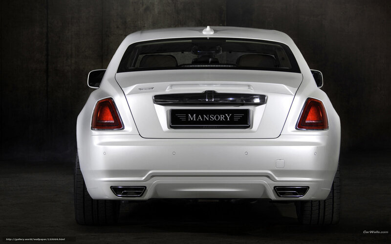 white rolls-royce rear view