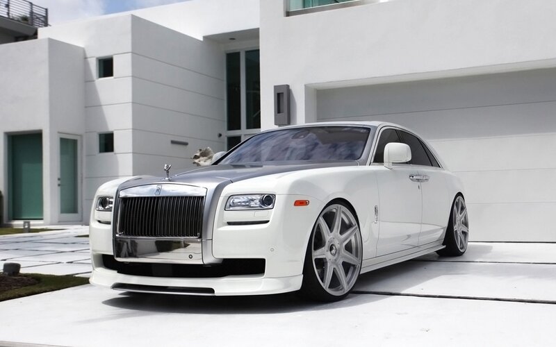 White Rolls-Royce Sedan — Serene, Afternoon