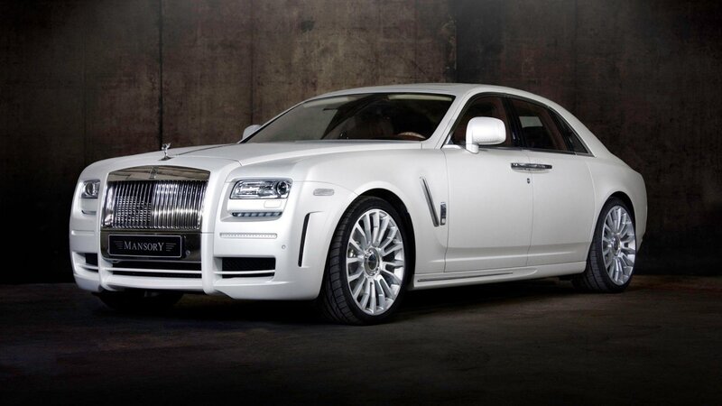 White Rolls-Royce with Mansory badge
