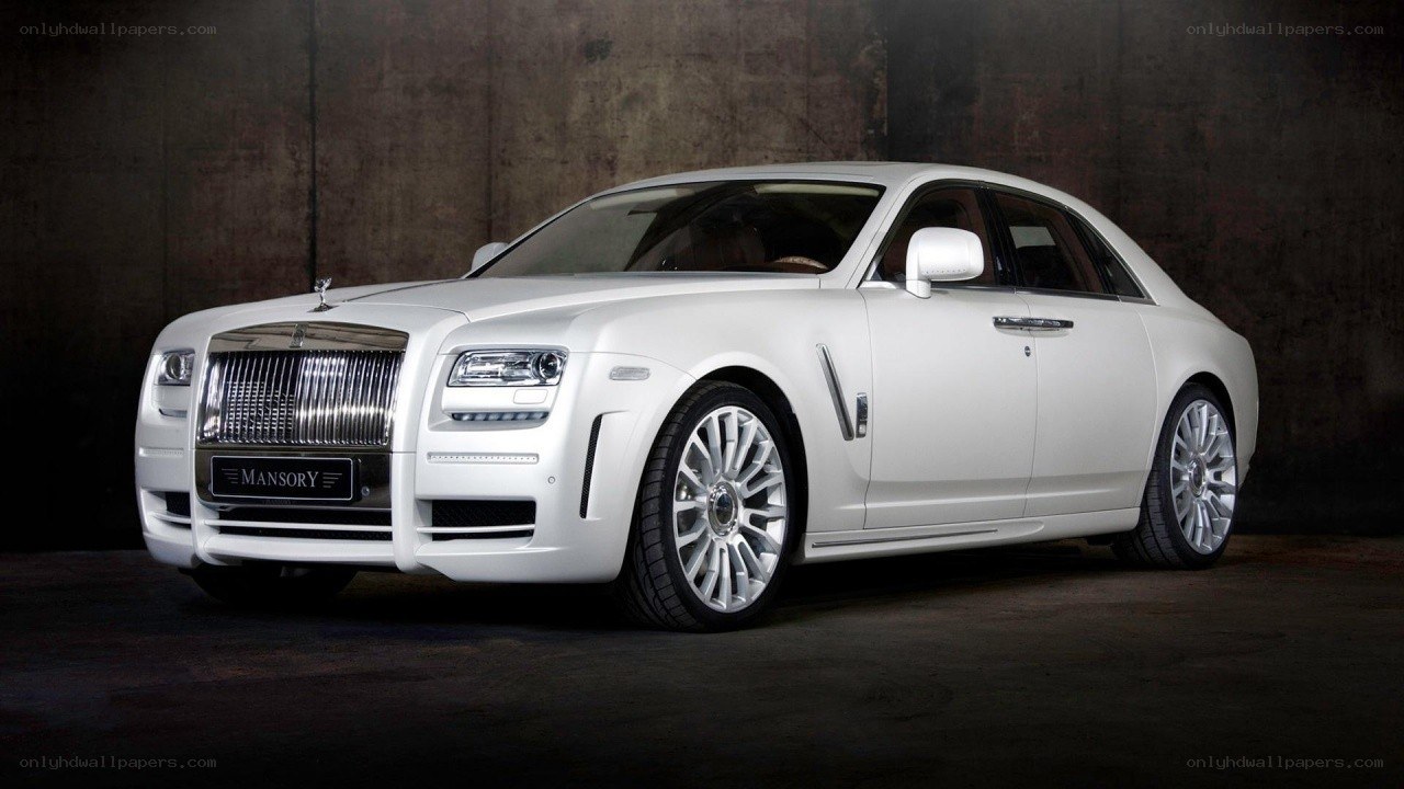 White Rolls-Royce with Mansory badge