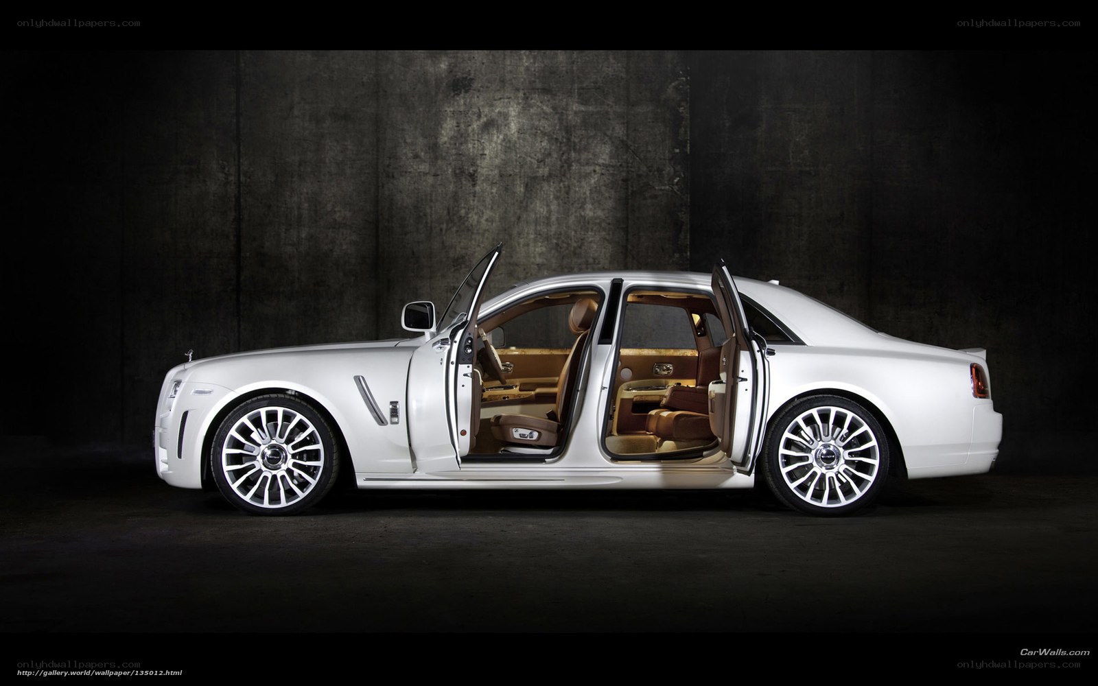White Rolls-Royce with open doors
