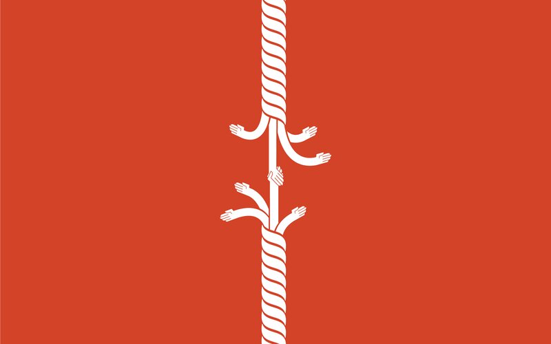 White Rope with Hands
