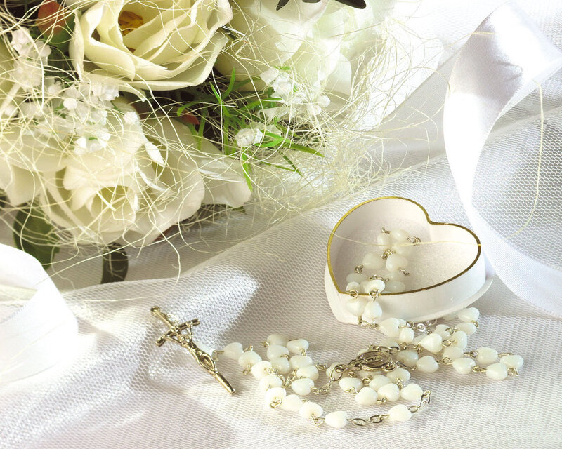 White Rosary Beads