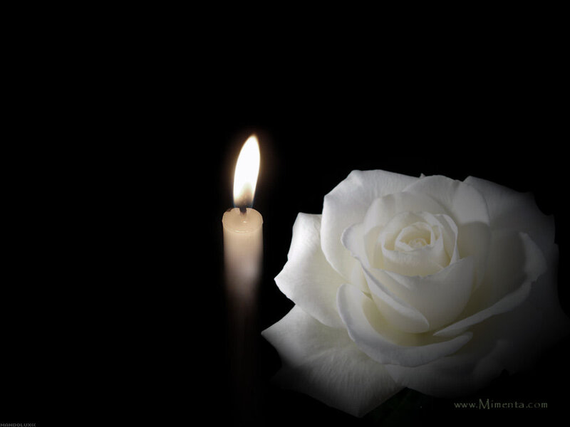 White Rose and Candle — Black