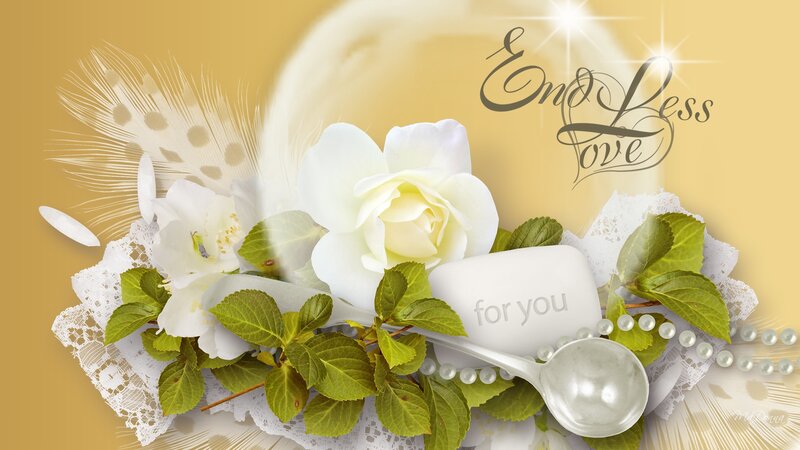 White Rose and Feather Arrangement